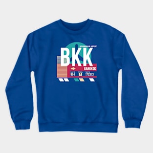 Bangkok, Thailand (BKK) Airport Code Baggage Tag Crewneck Sweatshirt